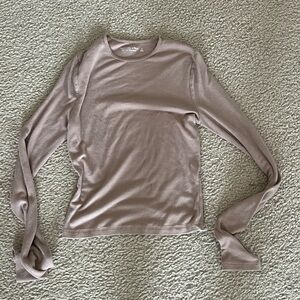 Abercrombie & Fitch Long Sleeve Top in Light Brown